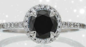 black diamond engagement ring