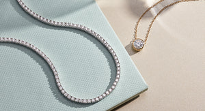 Three lab diamond necklaces