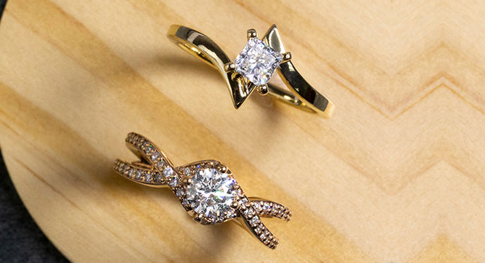 14K Gold Ring, Two Tone Bypass Ring, Gild Fashion Rings, 2023 – Diamond  Origin