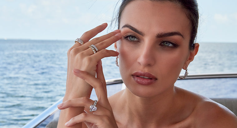 Woman showing her anniversary band