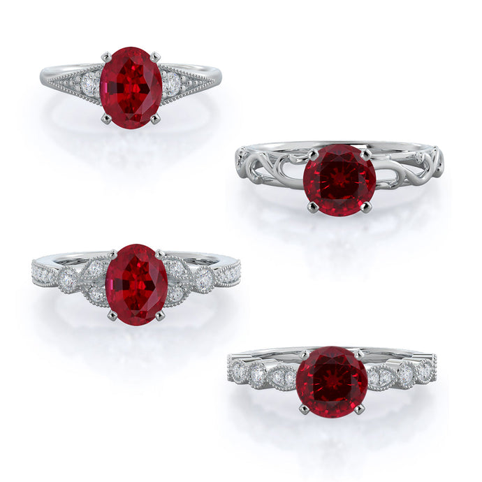 Ruby and Diamond Ring: Affordable Real Ruby Ring with Brilliants