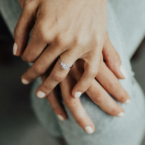 Make Your Lifelong Commitment Crystal Clear with a Cushion Cut Three Stone Engagement Ring