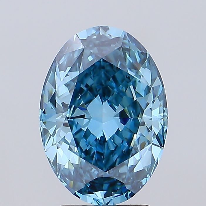 3.85 Carat Oval Lab Diamond with  Cut Diamond in 14KT  view 1
