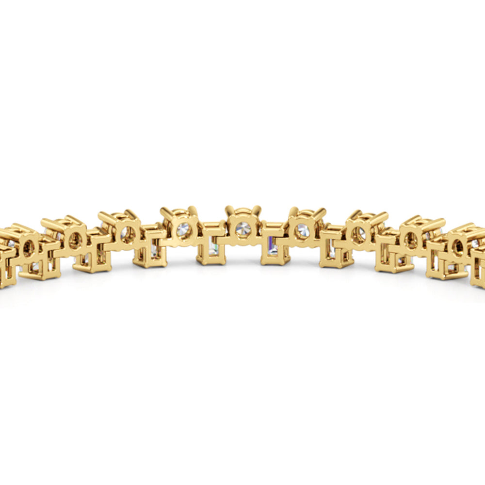 Staggered Tennis Bracelet with Lab Cut Diamond in 14KT Yellow Gold view 8
