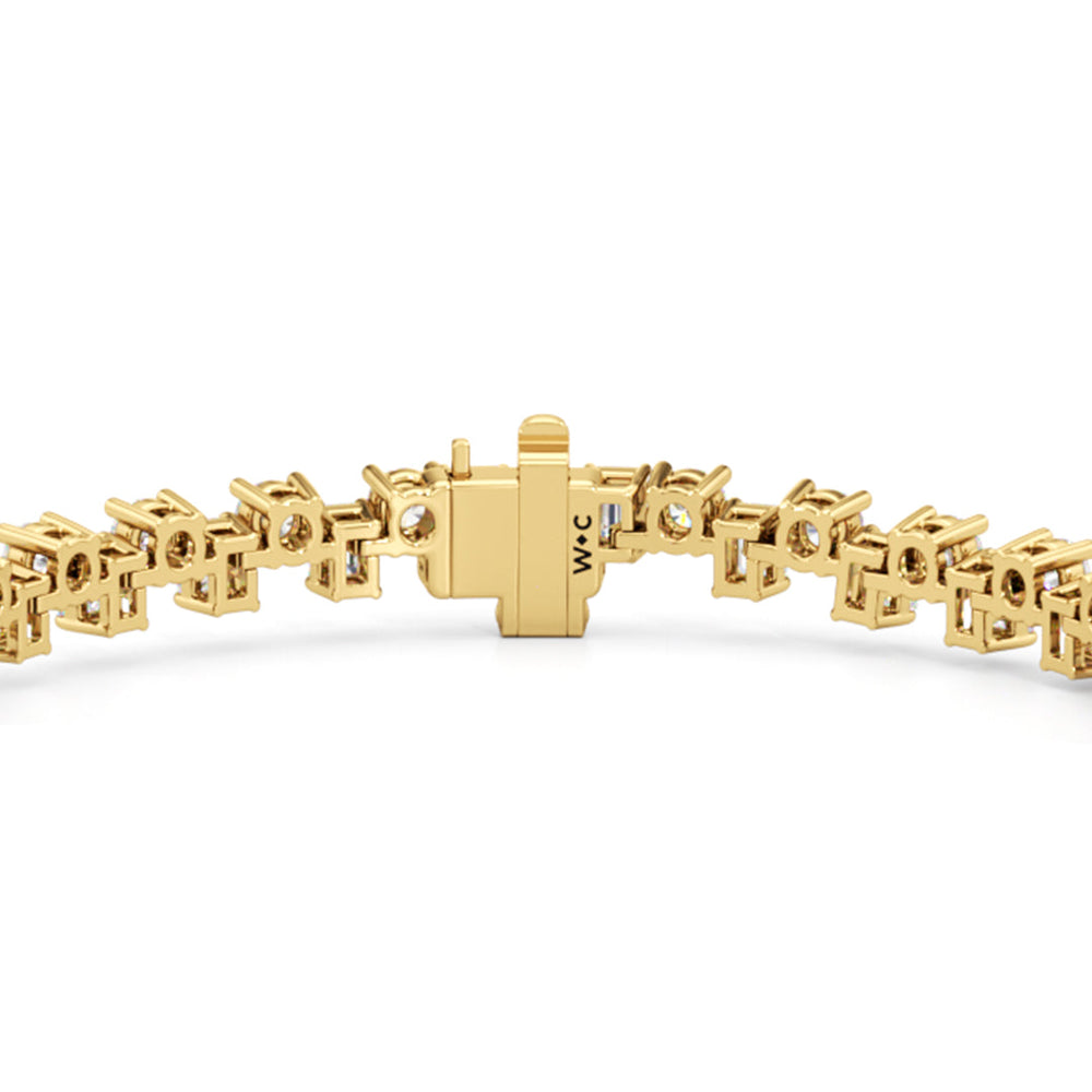 Staggered Tennis Bracelet with Lab Cut Diamond in 14KT Yellow Gold view 7
