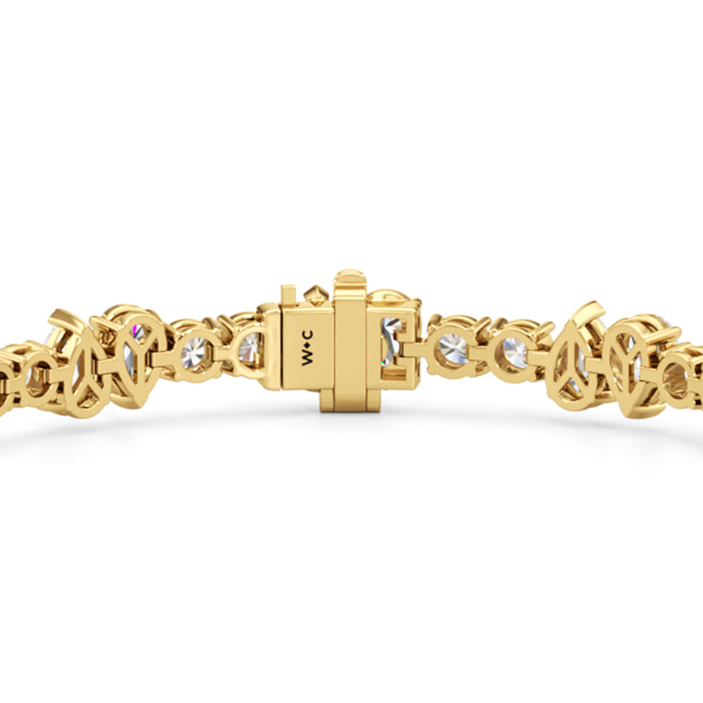 North-South Pear Sequenced Tennis Bracelet with Lab Cut Diamond in 14KT Yellow Gold view 5
