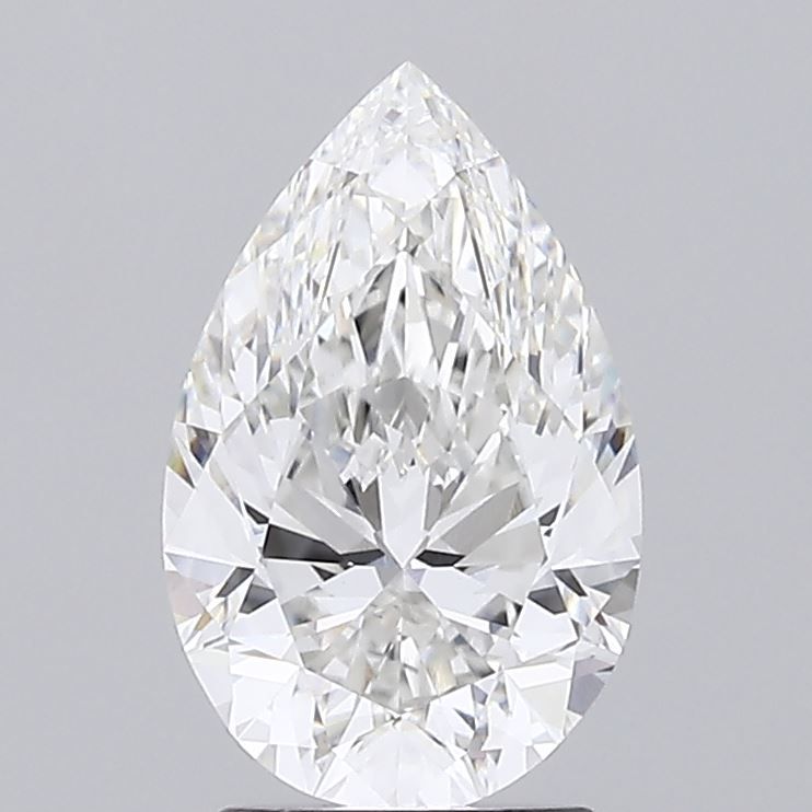 2.53 Carat Pear Lab Diamond with  Cut Diamond in 14KT  view 1
