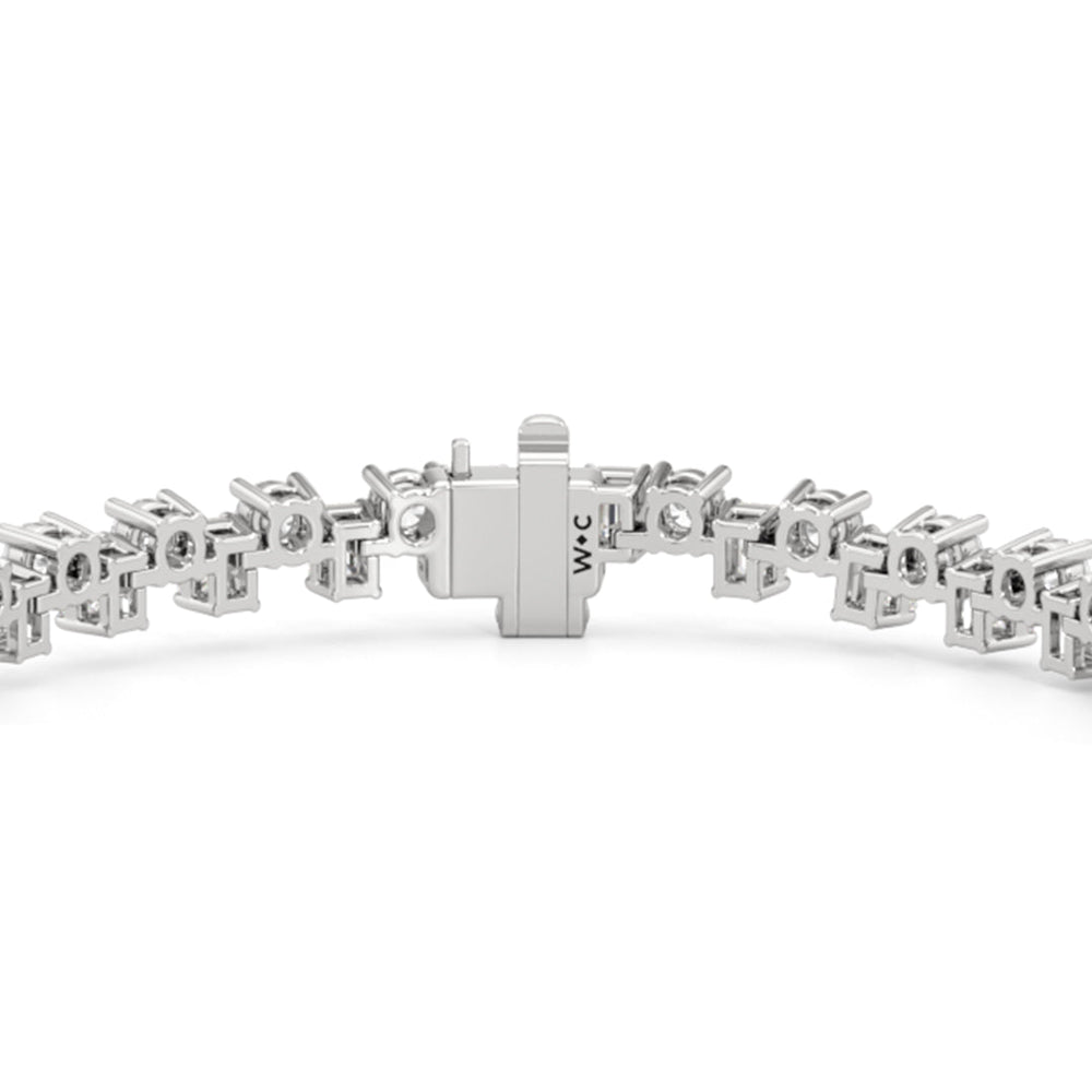 Staggered Tennis Bracelet with Lab Cut Diamond in 14KT White Gold view 7
