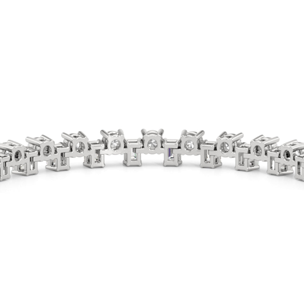 Staggered Tennis Bracelet with Lab Cut Diamond in 14KT White Gold view 8
