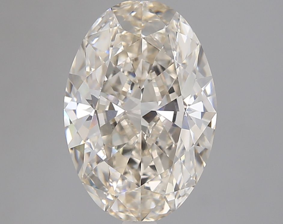 3.01 Carat Oval Natural Diamond with  Cut Diamond in 14KT  view 1
