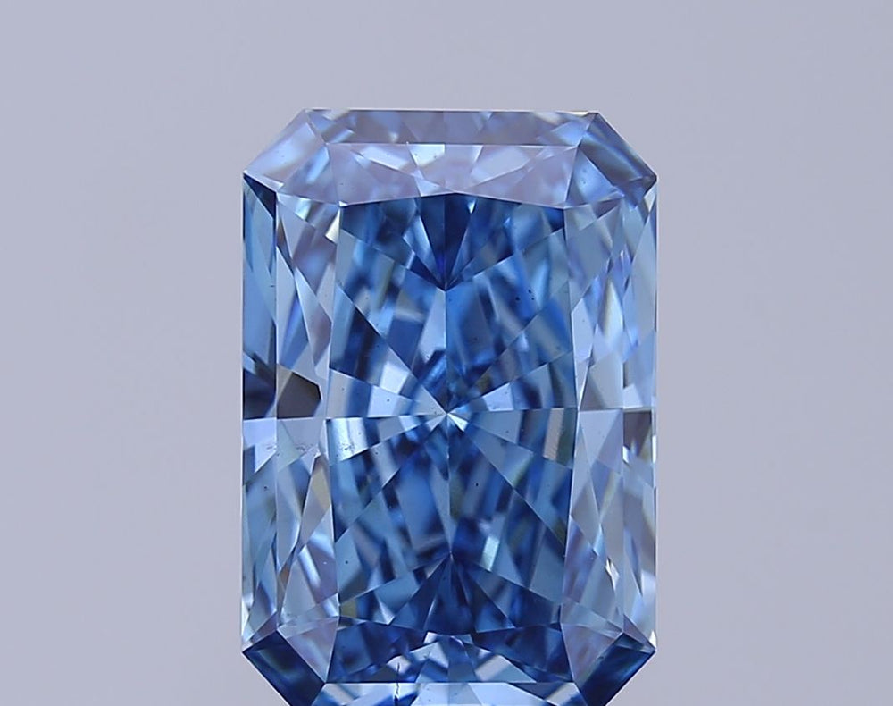 5.21 Carat Radiant Lab Diamond with  Cut Diamond in 14KT  view 1
