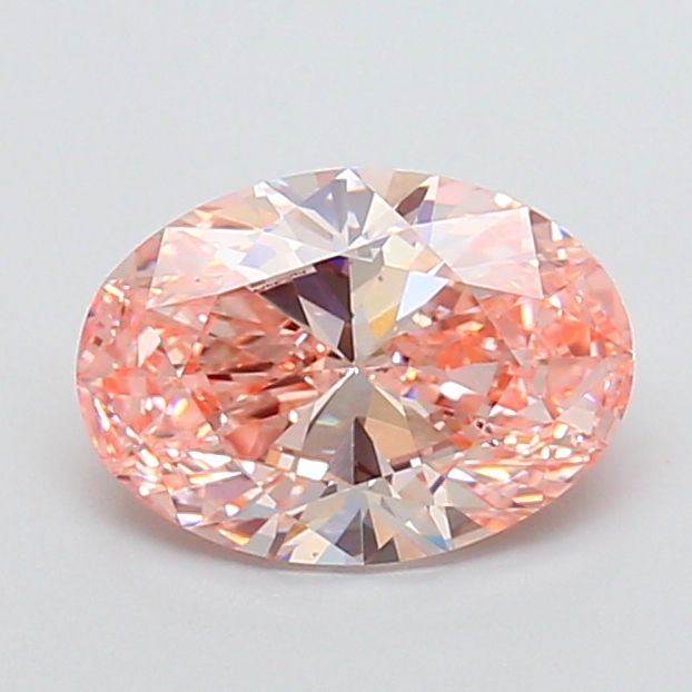 2.5 Carat Oval Lab Diamond with  Cut Diamond in 14KT  view 1
