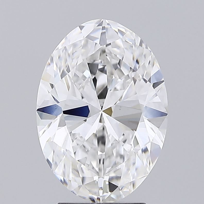 3.03 Carat Oval Lab Diamond with  Cut Diamond in 14KT  view 1
