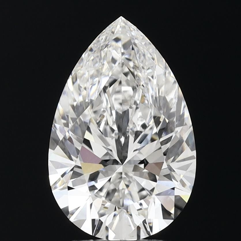 3.63 Carat Pear Lab Diamond with  Cut Diamond in 14KT  view 1
