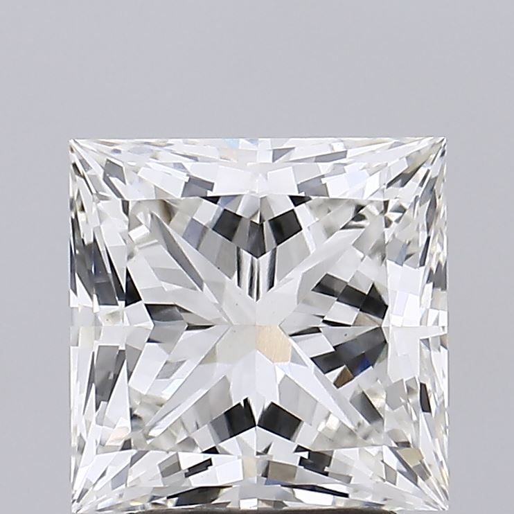 2.92 Carat Princess Lab Diamond with  Cut Diamond in 14KT  view 1
