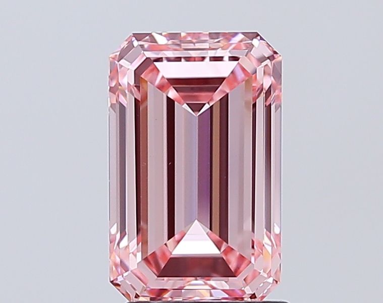 2.5 Carat Emerald Lab Diamond with  Cut Diamond in 14KT  view 1
