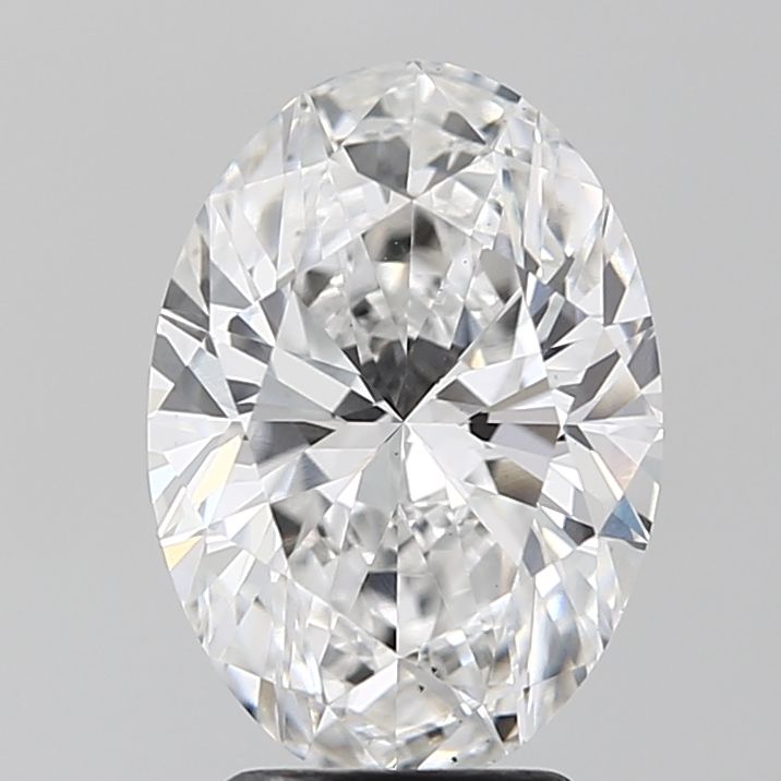 3.5 Carat Oval Lab Diamond with  Cut Diamond in 14KT  view 1
