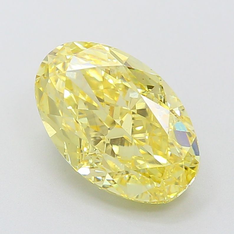 3.03 Carat Oval Lab Diamond with  Cut Diamond in 14KT  view 1
