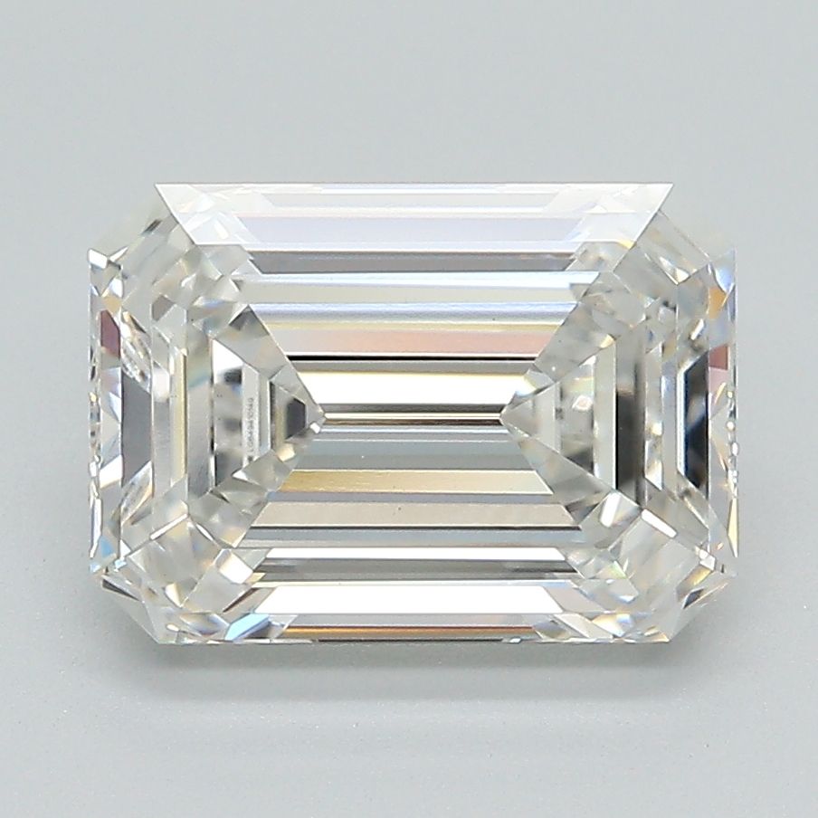 3.03 Carat Emerald Lab Diamond with  Cut Diamond in 14KT  view 1
