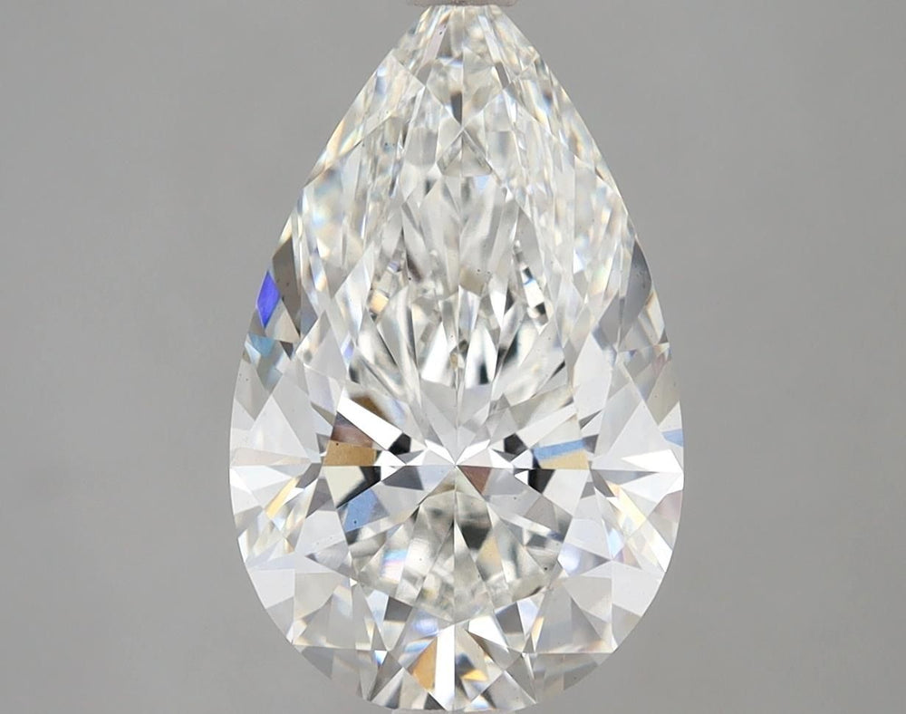 3.44 Carat Pear Lab Diamond with  Cut Diamond in 14KT  view 1

