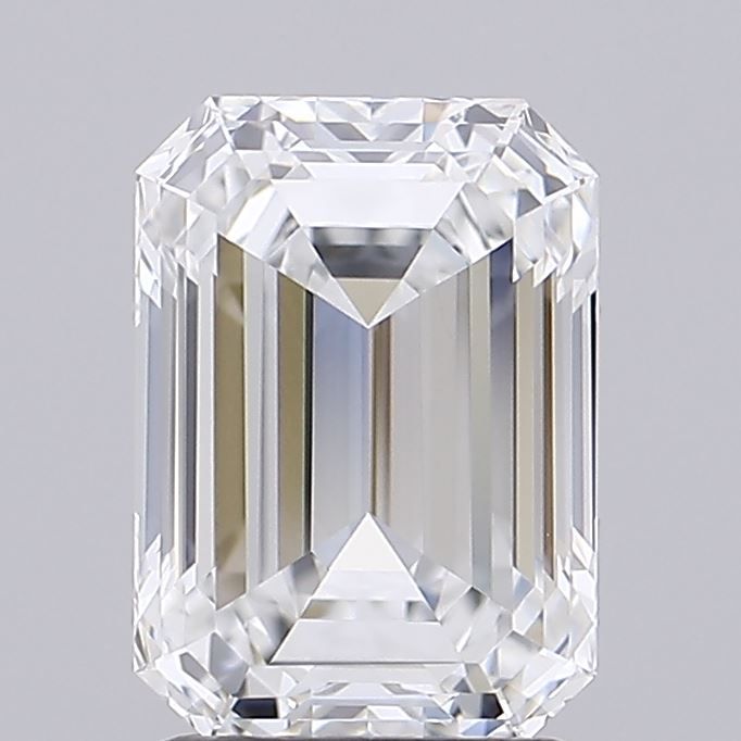 2.0 Carat Emerald Lab Diamond with  Cut Diamond in 14KT  view 1
