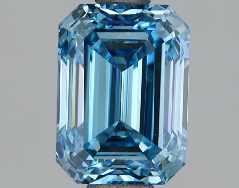 2.06 Carat Emerald Lab Diamond with  Cut Diamond in 14KT  view 1
