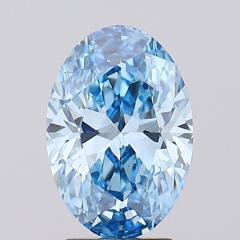 2.52 Carat Oval Lab Diamond with  Cut Diamond in 14KT  view 1
