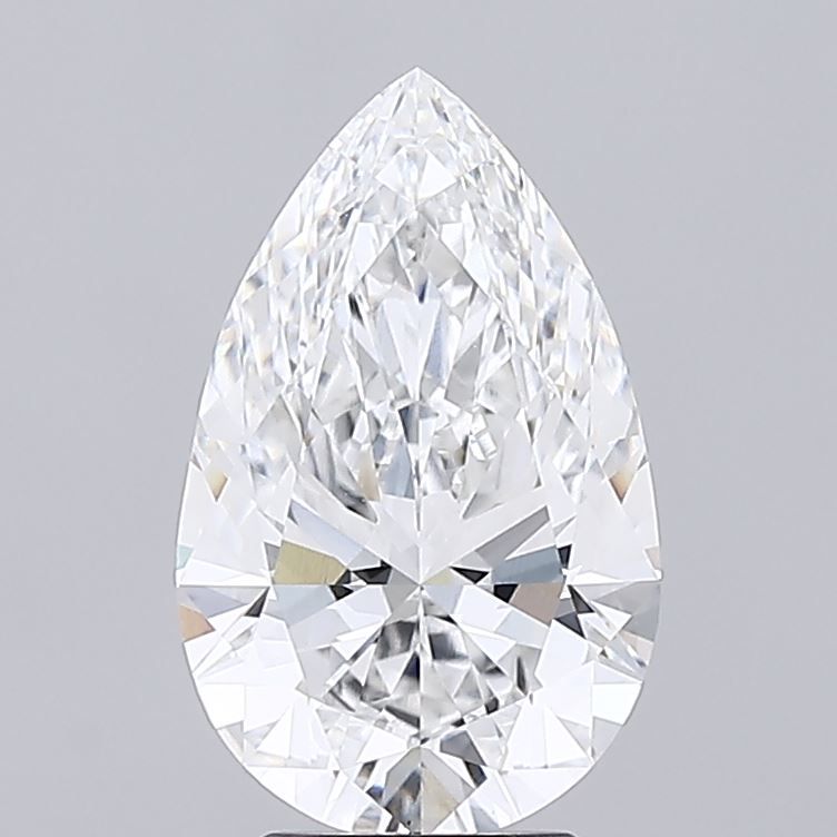 3.7 Carat Pear Lab Diamond with  Cut Diamond in 14KT  view 1
