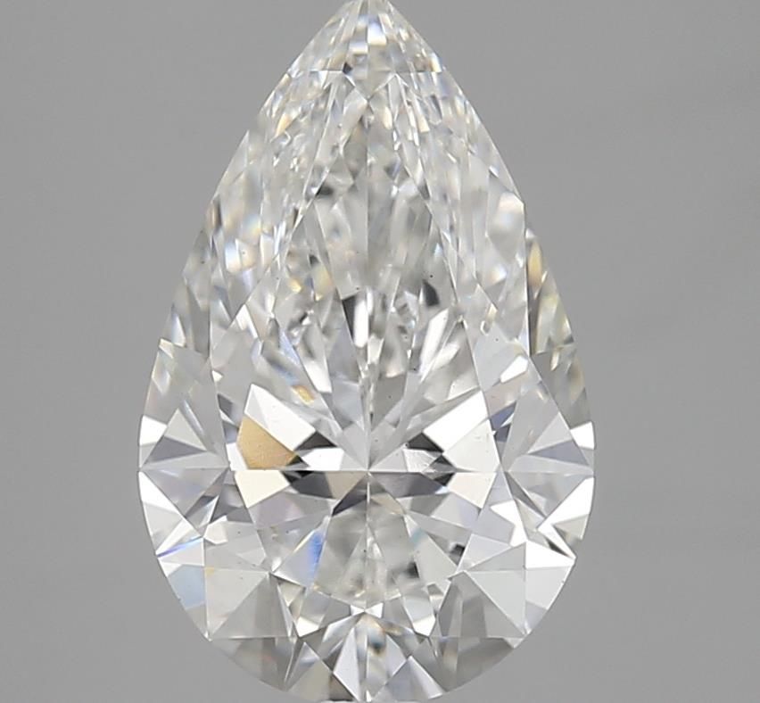 3.29 Carat Pear Lab Diamond with  Cut Diamond in 14KT  view 1
