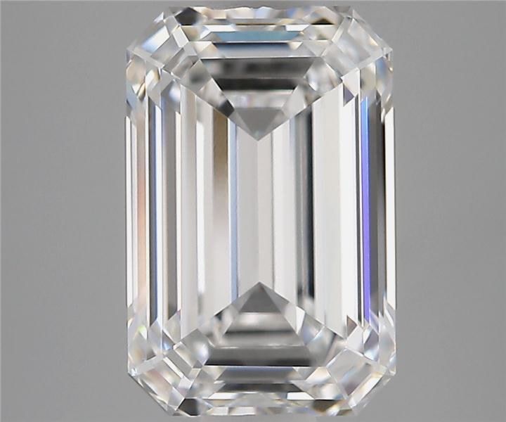 3.11 Carat Emerald Lab Diamond with  Cut Diamond in 14KT  view 1
