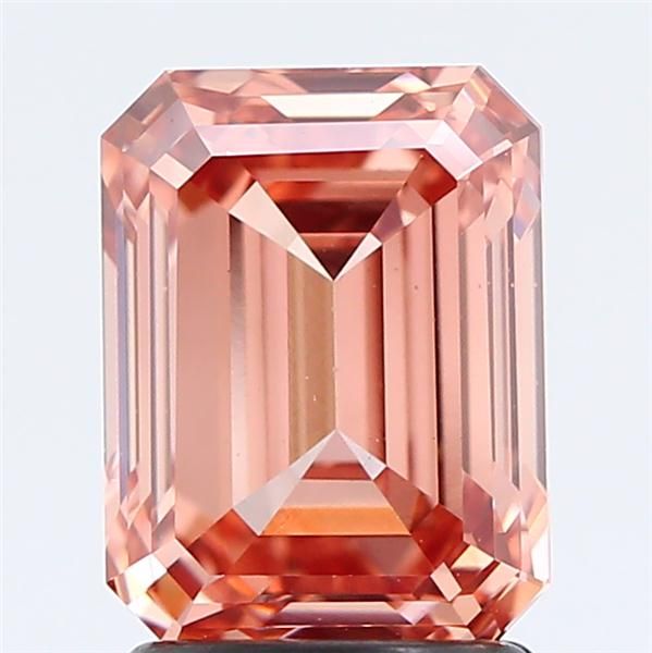2.37 Carat Emerald Lab Diamond with  Cut Diamond in 14KT  view 1
