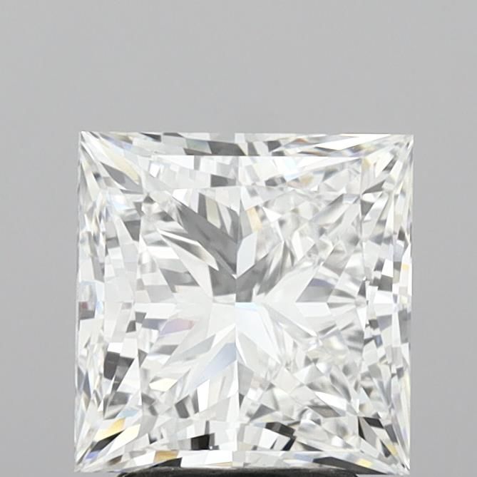 3.25 Carat Princess Lab Diamond with  Cut Diamond in 14KT  view 1
