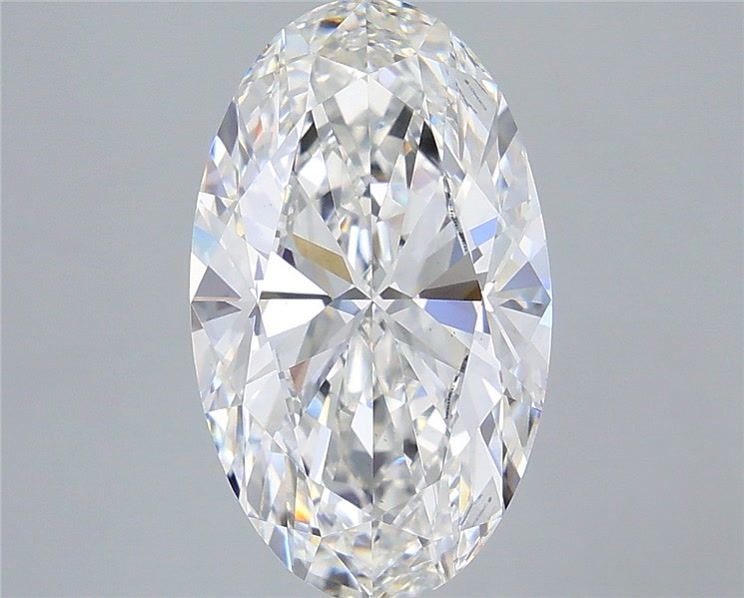 4.51 Carat Oval Lab Diamond with  Cut Diamond in 14KT  view 1
