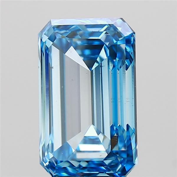 4.72 Carat Emerald Lab Diamond with  Cut Diamond in 14KT  view 1

