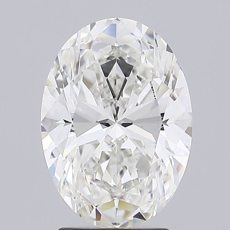 3.02 Carat Oval Lab Diamond with  Cut Diamond in 14KT  view 1
