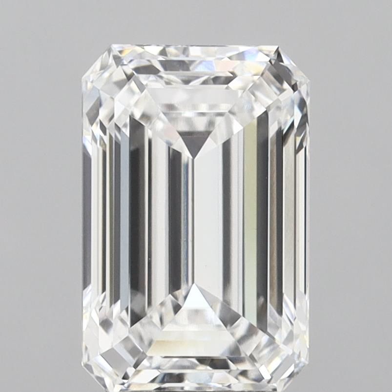 2.62 Carat Emerald Lab Diamond with  Cut Diamond in 14KT  view 1

