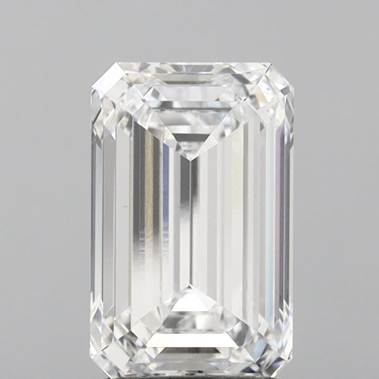 2.32 Carat Emerald Lab Diamond with  Cut Diamond in 14KT  view 1
