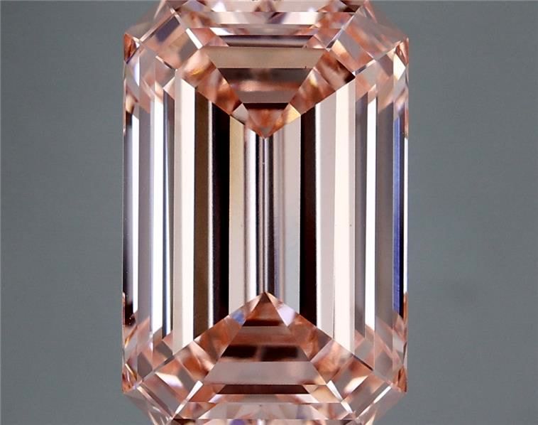 6.55 Carat Emerald Lab Diamond with  Cut Diamond in 14KT  view 1
