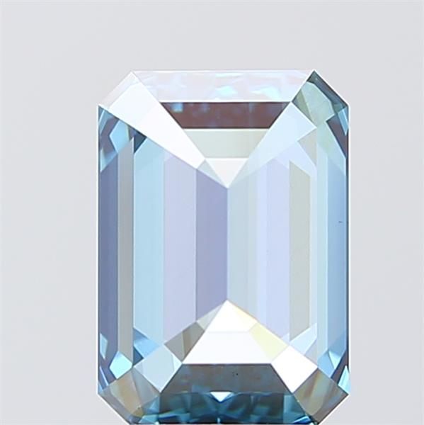 2.71 Carat Emerald Lab Diamond with  Cut Diamond in 14KT  view 1
