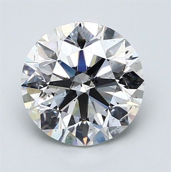 1.9 Carat Round Natural Diamond with  Cut Diamond in 14KT  view 1
