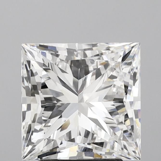 3.53 Carat Princess Lab Diamond with  Cut Diamond in 14KT  view 1
