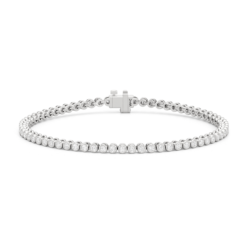 Bezel Set Round Lab Diamond Tennis Bracelet
