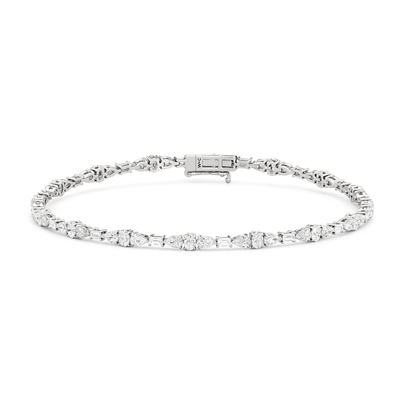 Pear and Oval Sequenced with Emerald Tennis Bracelet