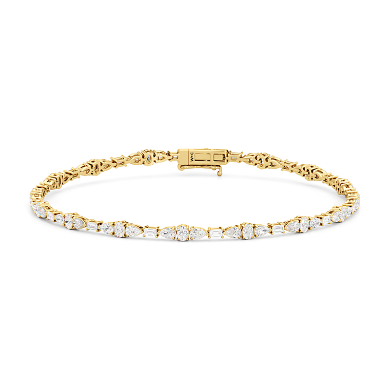 Pear and Oval Sequenced with Emerald Tennis Bracelet