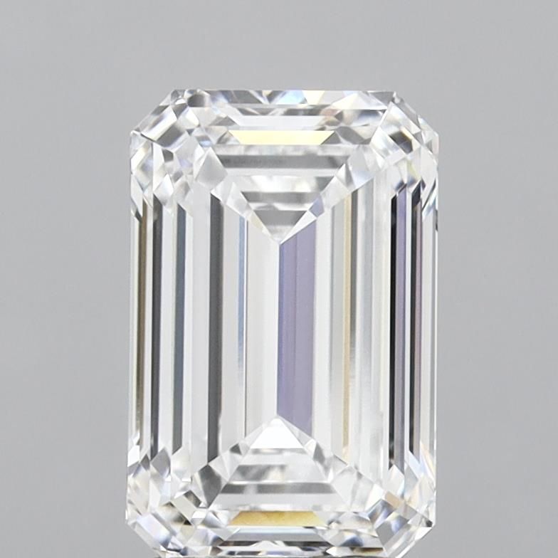 2.52 Carat Emerald Lab Diamond with  Cut Diamond in 14KT  view 1

