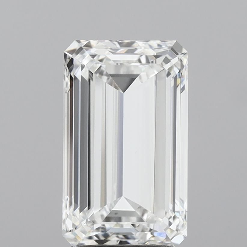 3.01 Carat Emerald Lab Diamond with  Cut Diamond in 14KT  view 1
