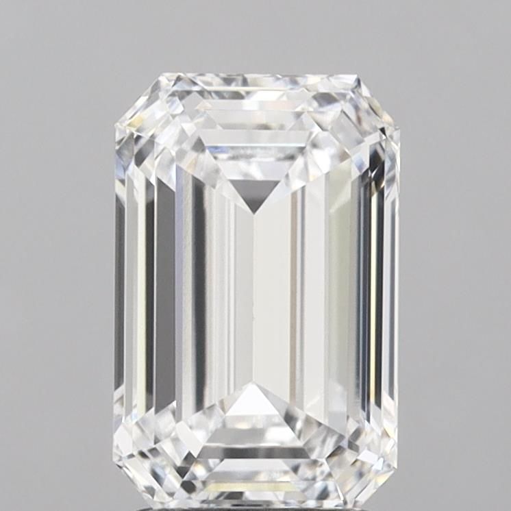 2.47 Carat Emerald Lab Diamond with  Cut Diamond in 14KT  view 1
