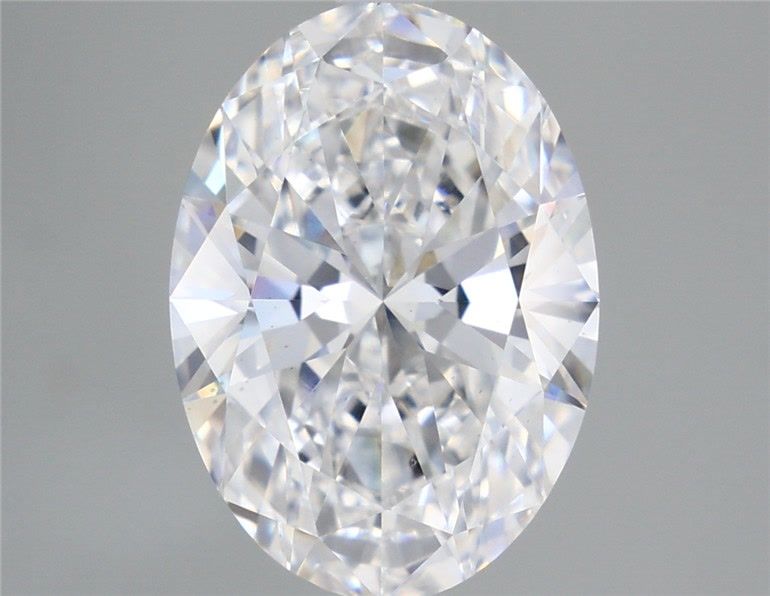 4.51 Carat Oval Lab Diamond with  Cut Diamond in 14KT  view 1
