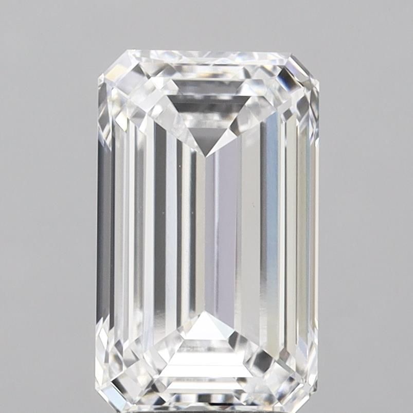 3.03 Carat Emerald Lab Diamond with  Cut Diamond in 14KT  view 1
