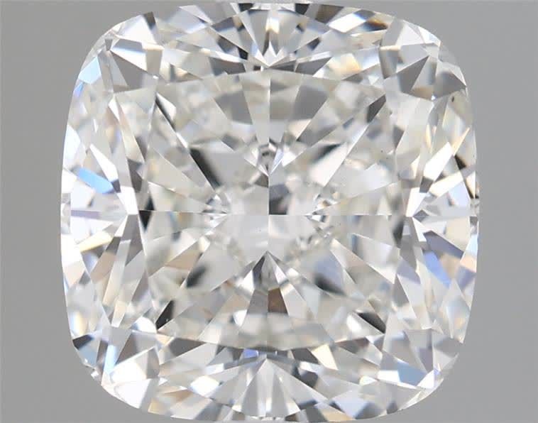 2.53 Carat Cushion Lab Diamond with  Cut Diamond in 14KT  view 1
